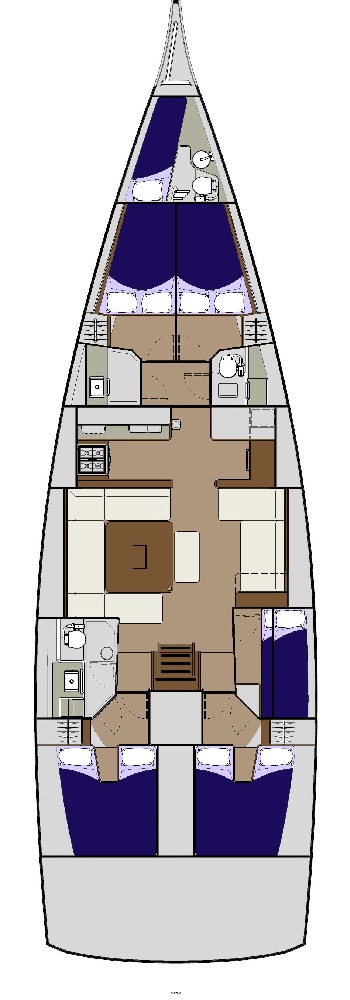 Rzut jachtu Dufour 56 Exclusive Barmaley