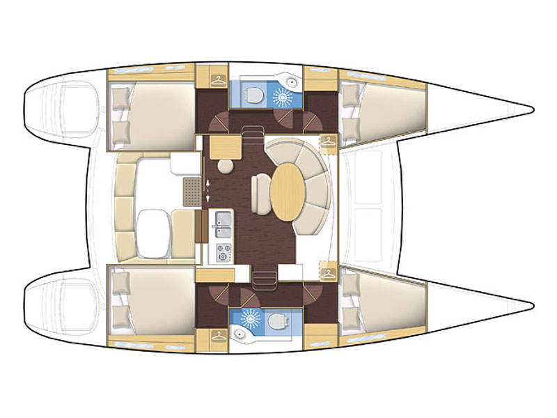 Rzut jachtu Lagoon 380 S2 Astra
