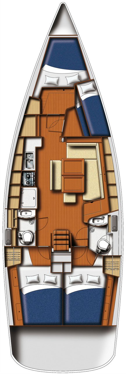 Rzut jachtu Oceanis 43 Fantasea