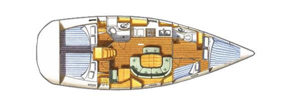 Rzut jachtu Oceanis Clipper 411 Nemesis