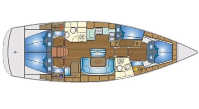 Rzut jachtu Bavaria 46 Cruiser Makani