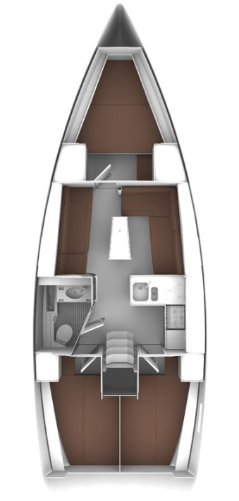 Rzut jachtu Bavaria Cruiser 37 Lana 3