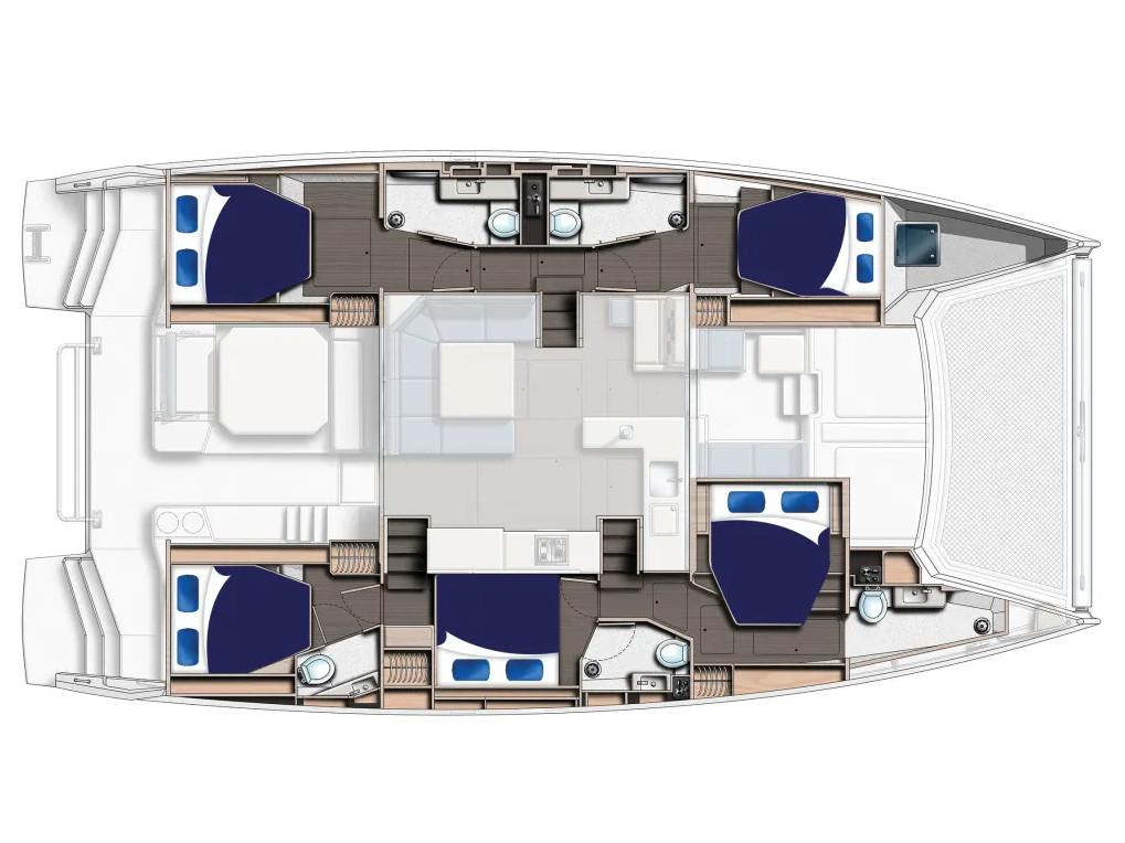 Rzut jachtu Leopard 50 Moorings 5000-6 Exclusive