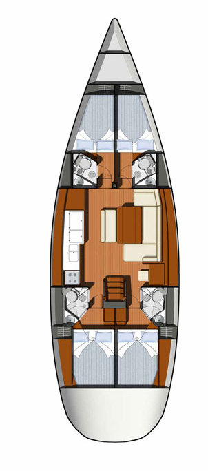 Rzut jachtu Sun Odyssey 49i Lady Joanna