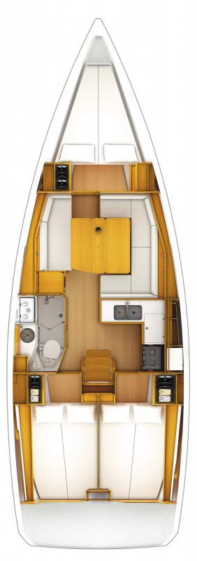 Rzut jachtu Sun Odyssey 389 My Pearl