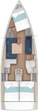 Rzut jachtu Sun Odyssey 380 Sunny