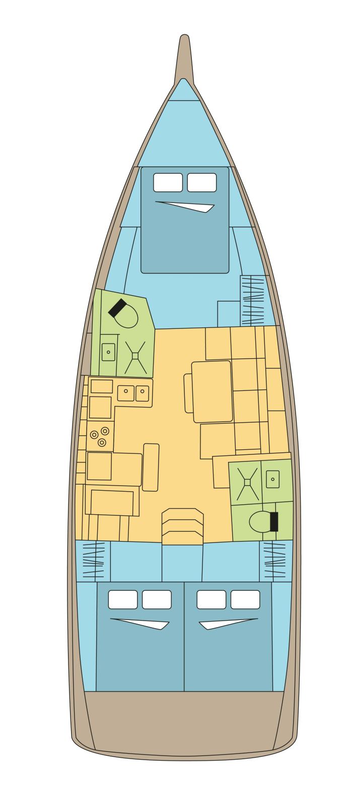 Rzut jachtu Sun Odyssey 440 LATIKA