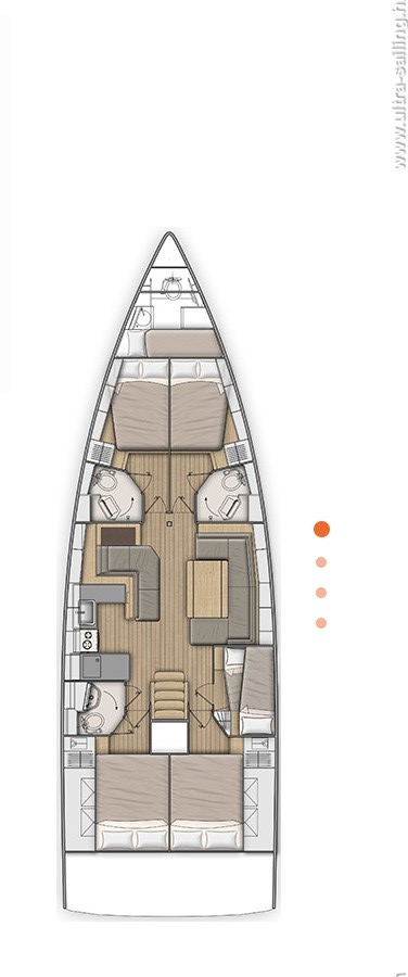 Rzut jachtu Oceanis 51.1 True Wind
