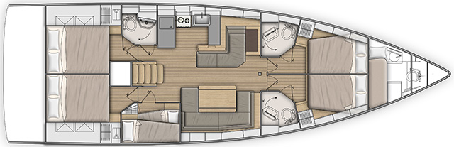 Rzut jachtu Oceanis 51.1 Jack