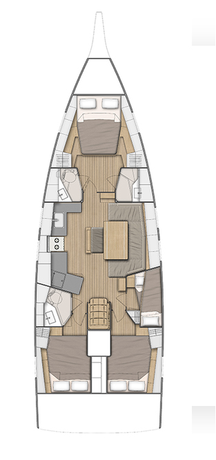 Rzut jachtu Oceanis 46.1 First Line Naima