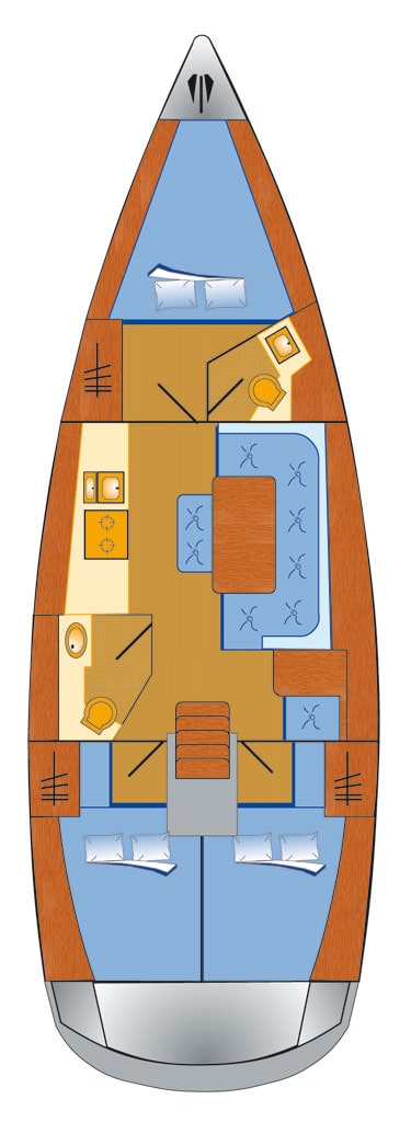 Rzut jachtu Bavaria Cruiser 41 Raven