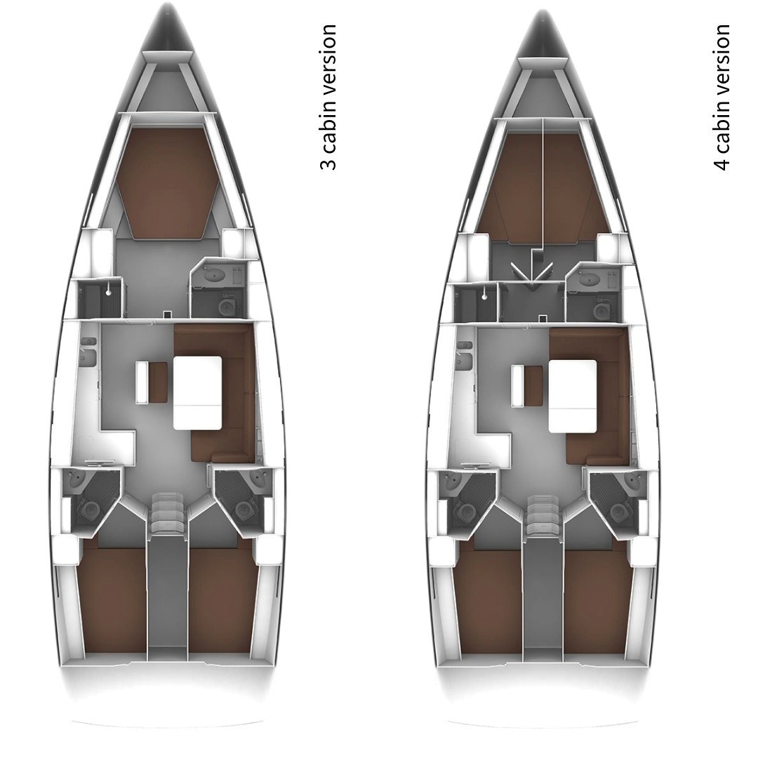 Rzut jachtu Bavaria Cruiser 46 Nautilus One