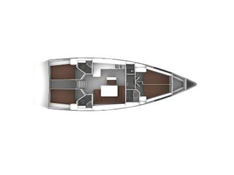 Rzut jachtu Bavaria Cruiser 46 Maladroxia