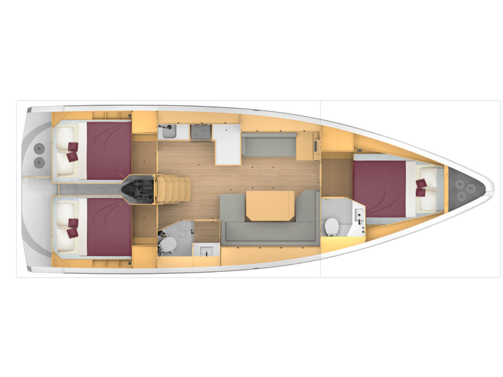 Rzut jachtu Bavaria C42 Rosario
