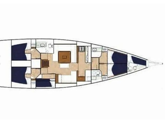 Rzut jachtu Dufour 560 Grand Large Altamira