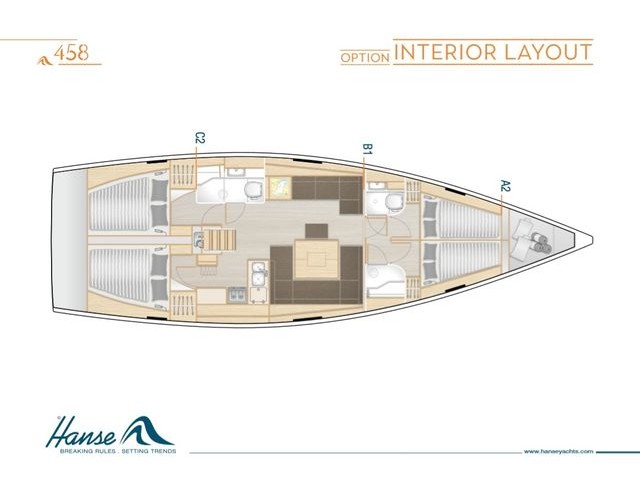 Rzut jachtu Hanse 458 Eclipse