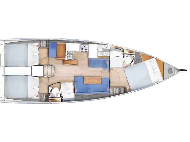 Rzut jachtu Sun Odyssey 410 Sea Breeze