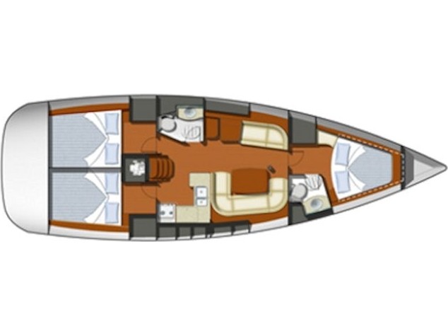 Rzut jachtu Sun Odyssey 42 i Bill Maira