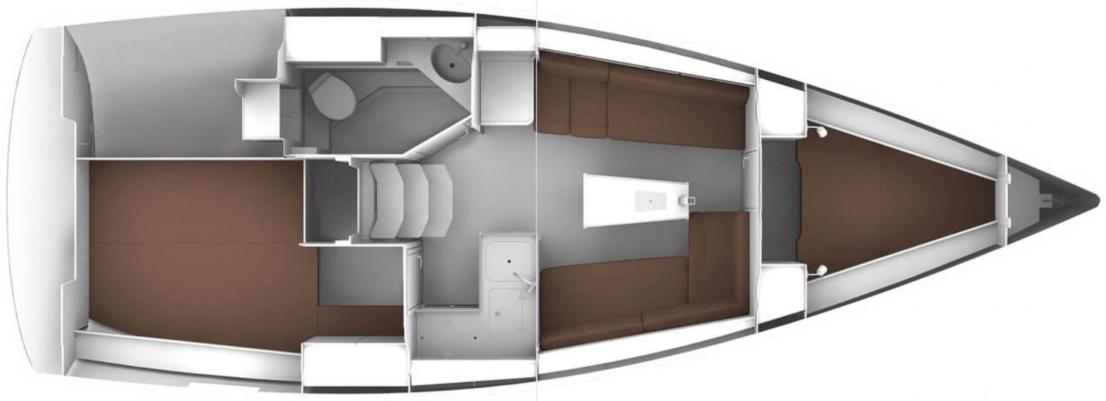Rzut jachtu Bavaria Cruiser 34 Style Lena