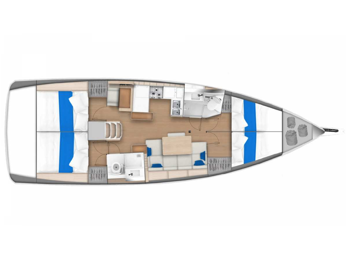 Rzut jachtu Sun Odyssey 440 Sunsail 44 SO Classic