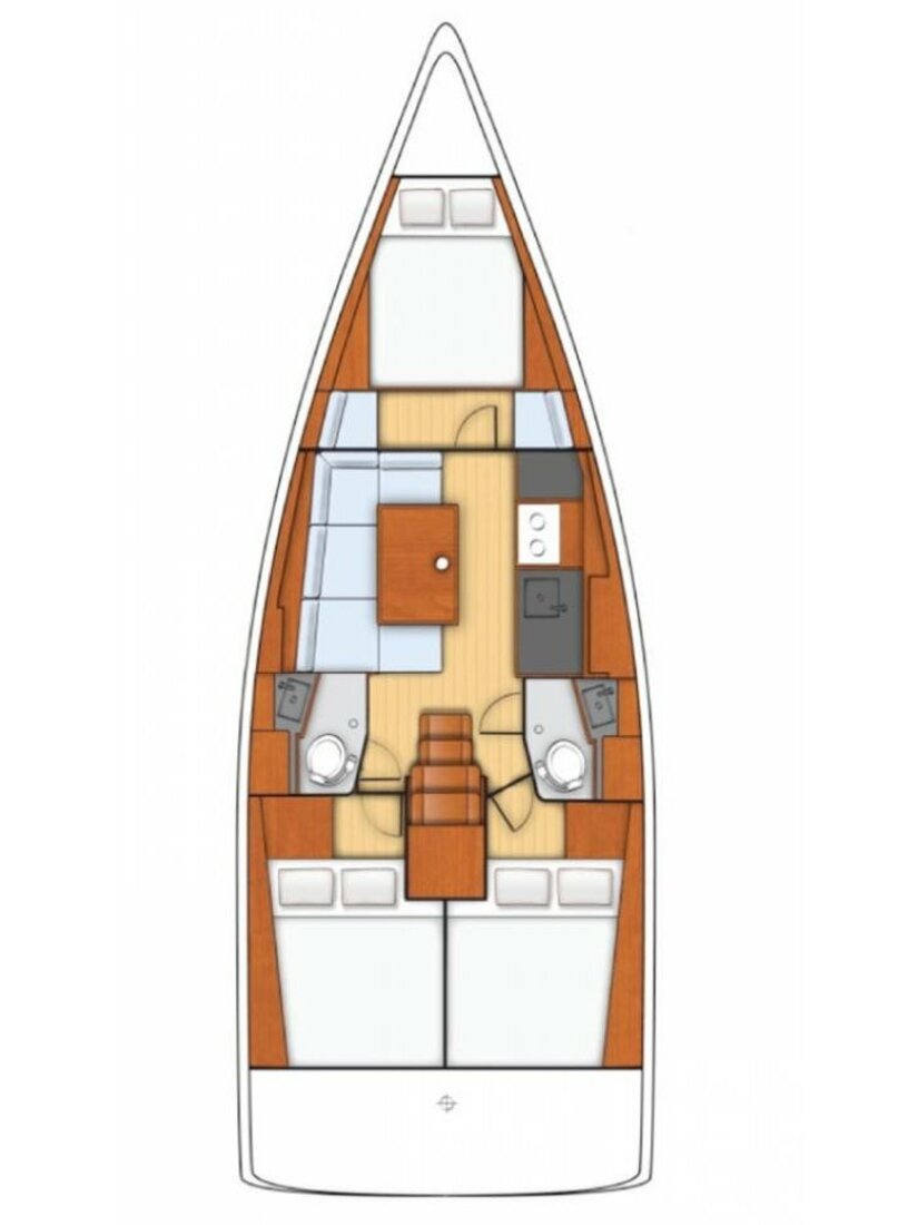 Rzut jachtu Oceanis 38.1 Bellagio