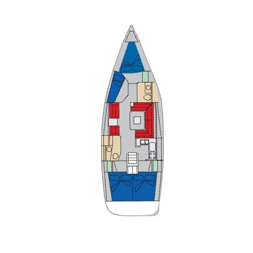 Rzut jachtu Sun Odyssey 449 Nashira