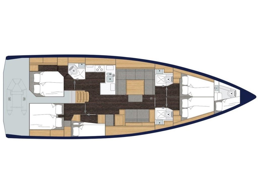 Rzut jachtu Bavaria C50 S/Y Elli