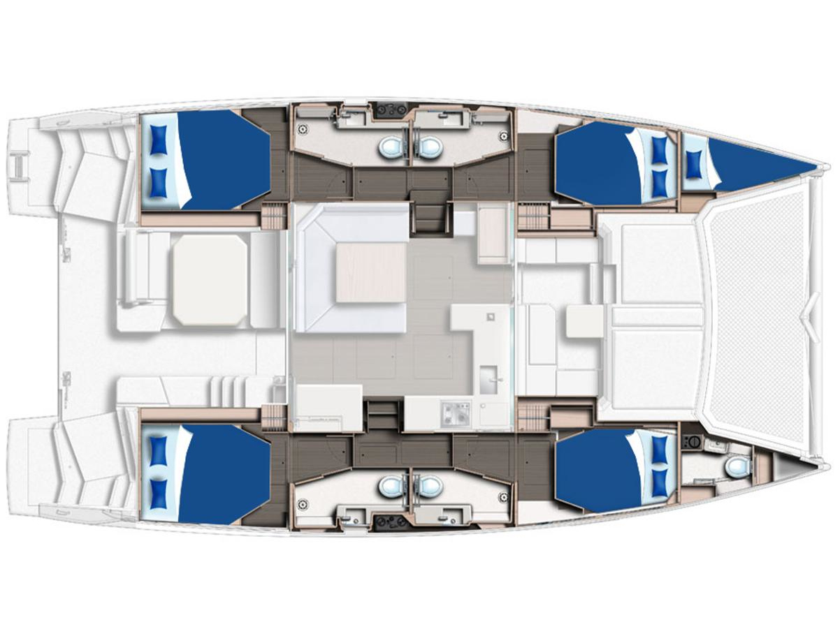 Rzut jachtu Leopard 45 Sunsail 454L Classic