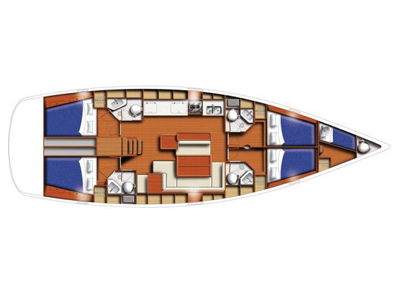 Rzut jachtu Oceanis 50 Lady Aubrey