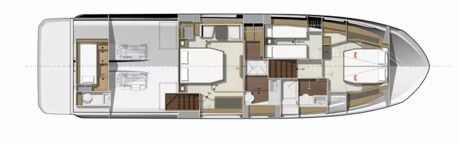Rzut jachtu Prestige 590 Flybridge Dzianiny.Club 2