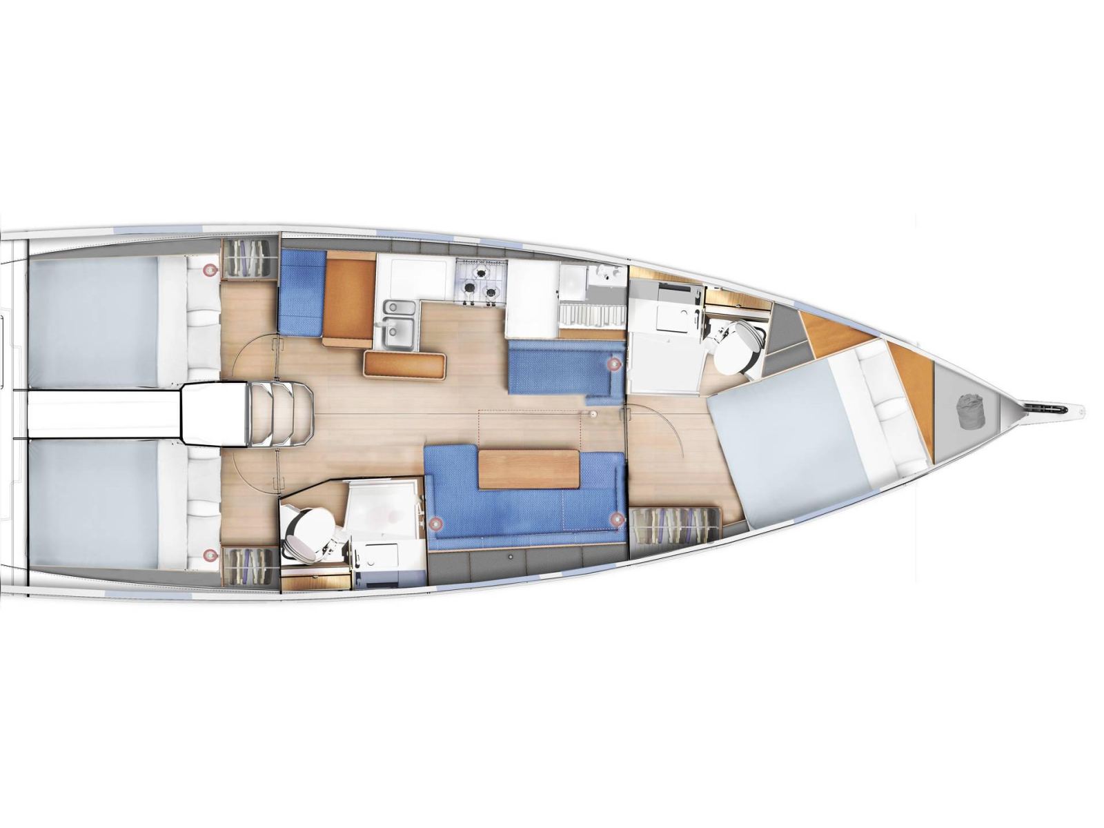 Rzut jachtu Sun Odyssey 410 MILLA