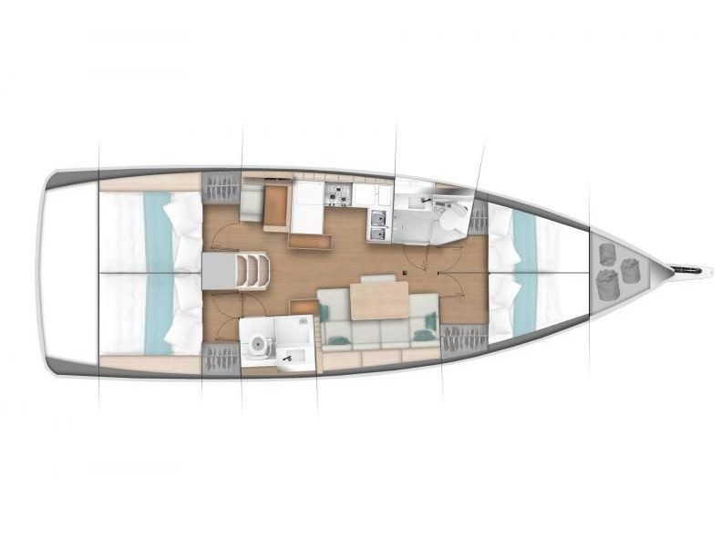 Rzut jachtu Sun Odyssey 440 Milky Way