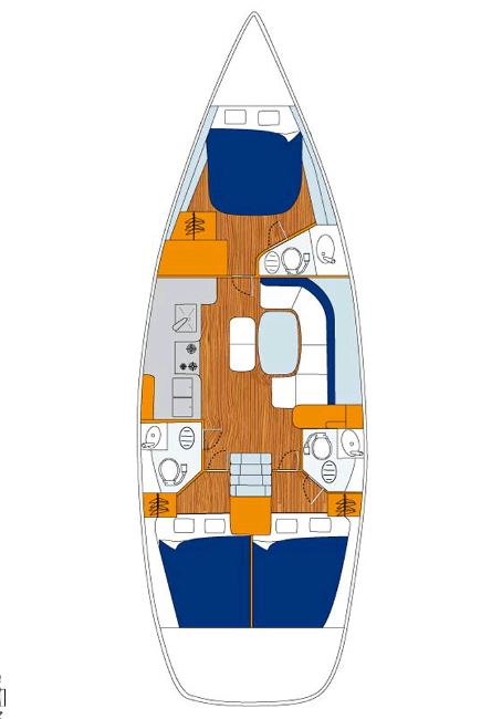 Rzut jachtu Oceanis 423 L'Alliance