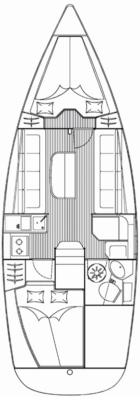 Rzut jachtu Bavaria 30 Cruiser La Luna