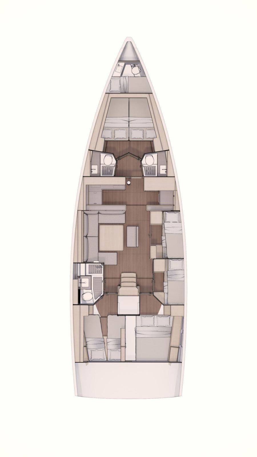 Rzut jachtu Dufour 530 Sonja