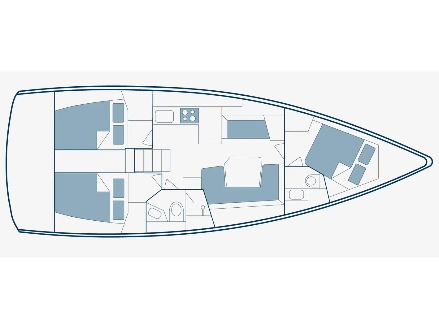 Rzut jachtu Oceanis 41.1 Kos