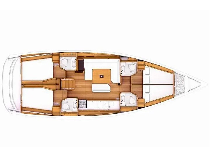 Rzut jachtu Sun Odyssey 469 Haidi