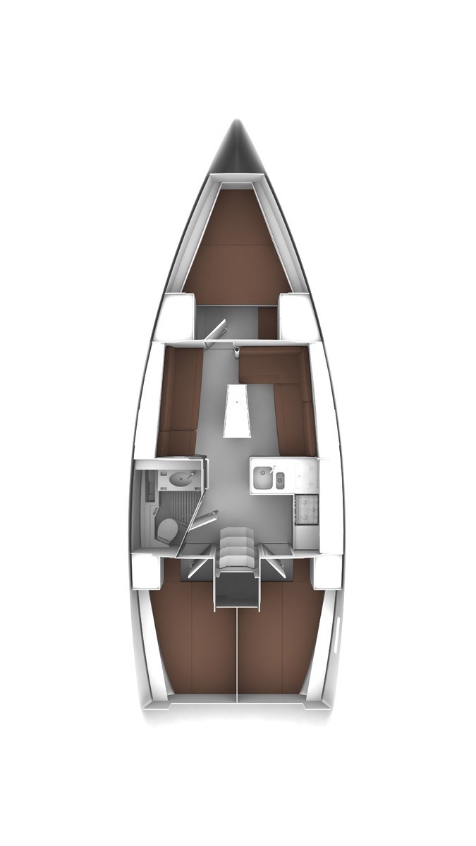 Rzut jachtu Bavaria Cruiser 37 Roger Rabbit