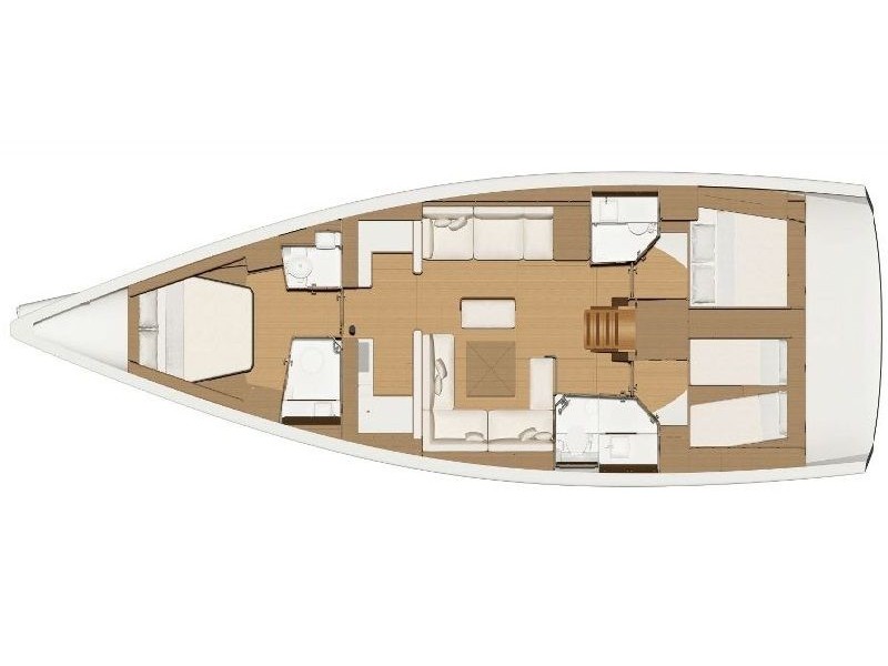 Rzut jachtu Dufour 520 Grand Large La Esperanza