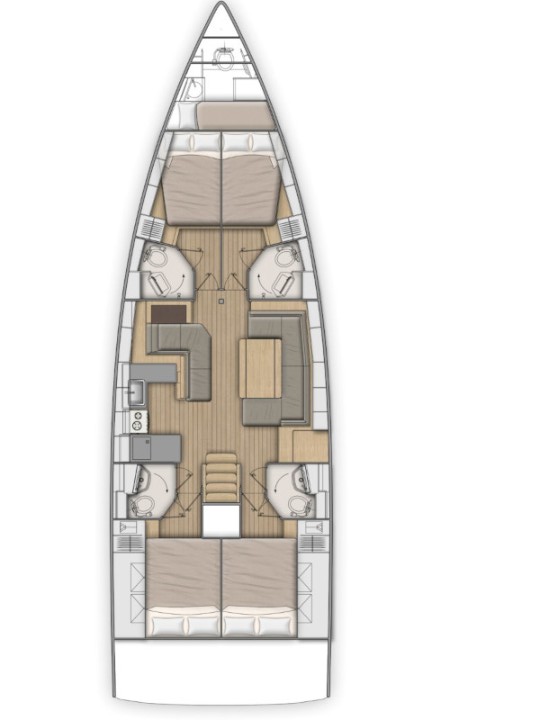 Rzut jachtu Oceanis 51.1 Grey Goose