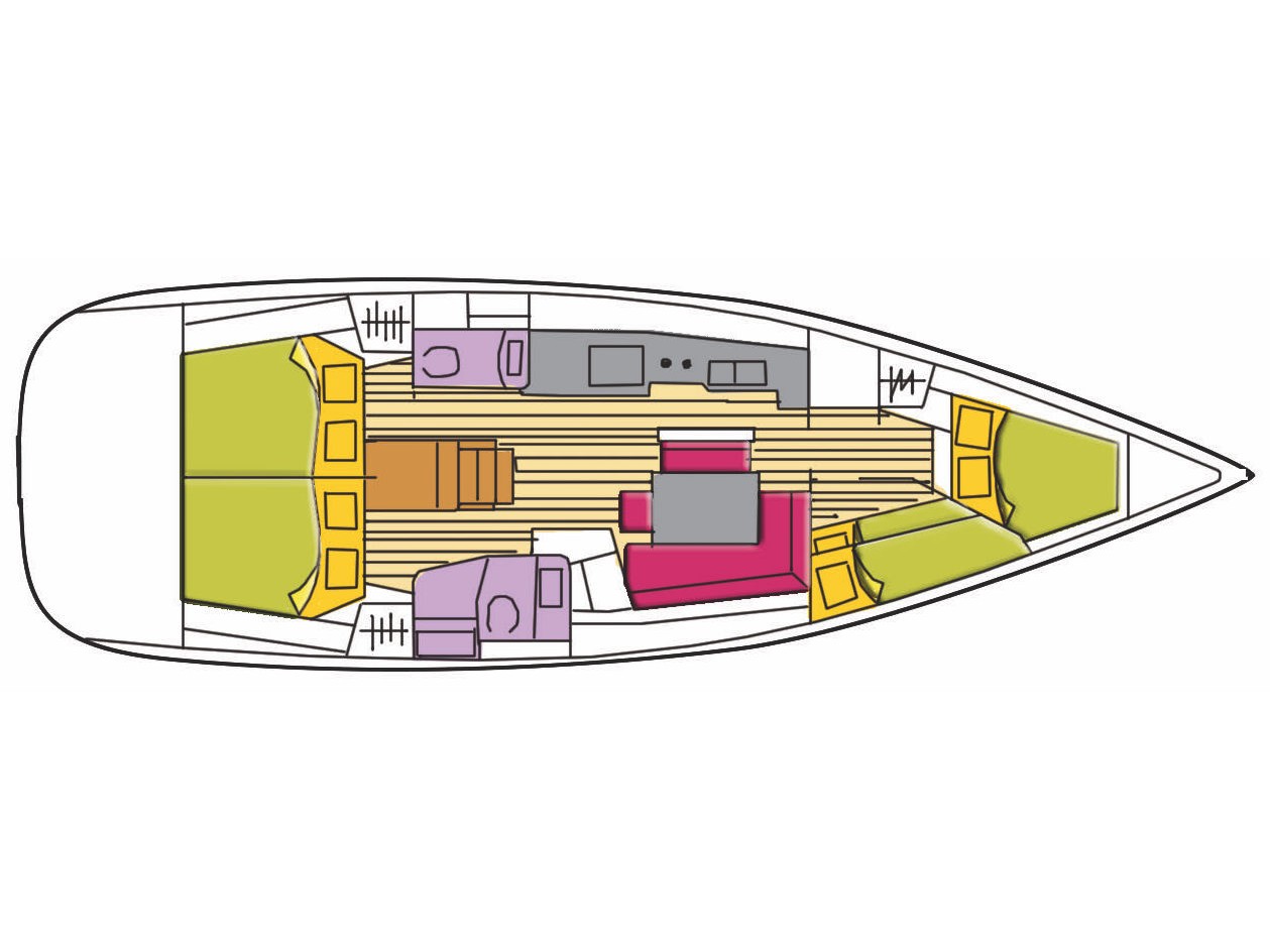 Rzut jachtu Oceanis 46 Meissa