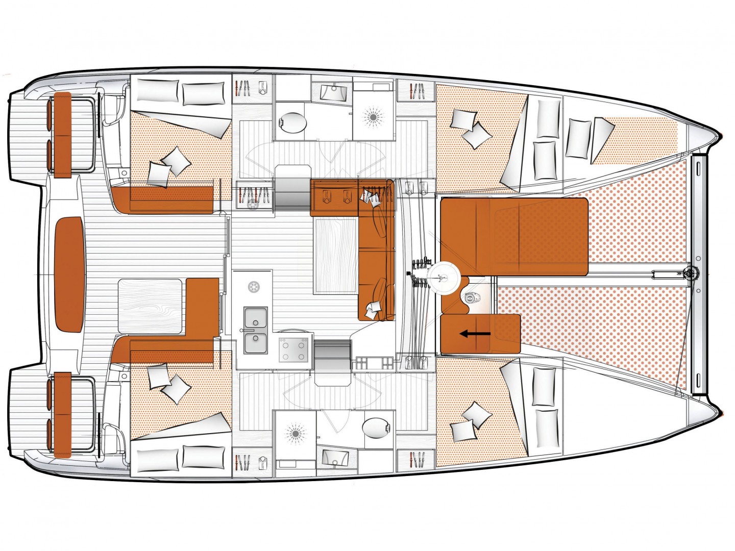Rzut jachtu Excess 11 MOANA IBIZA BAREBOAT