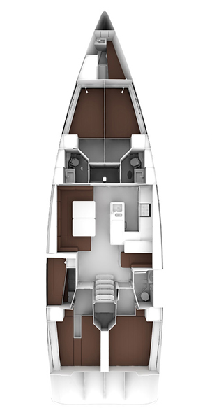 Rzut jachtu Bavaria Cruiser 56 Maximum