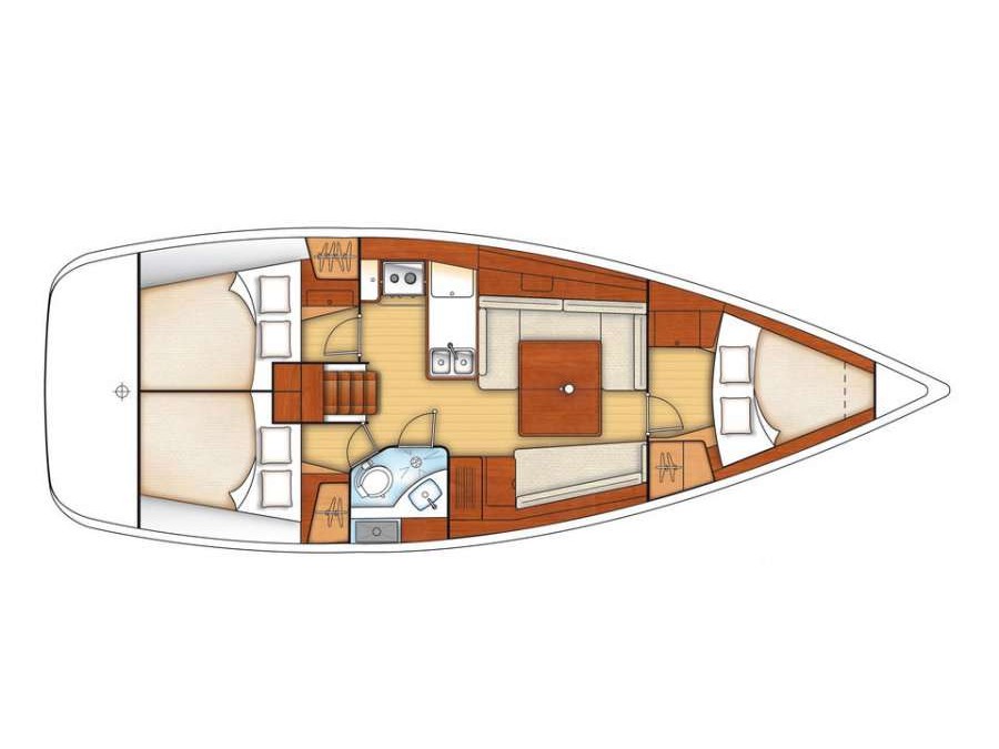 Rzut jachtu Oceanis 37 Bandiagara