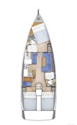 Rzut jachtu Sun Odyssey 410 Ohana