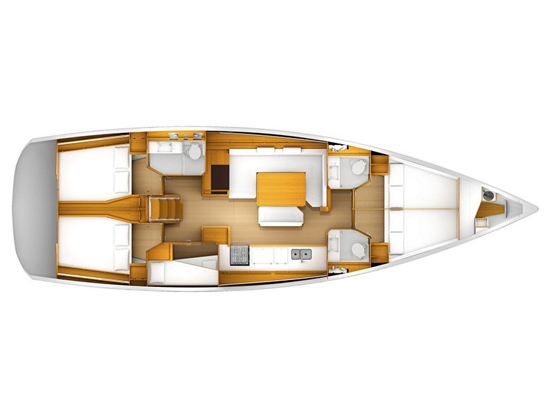 Rzut jachtu Sun Odyssey 519 Pinta