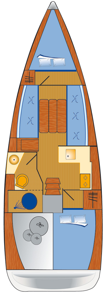 Rzut jachtu Sun Odyssey 349 Antonija
