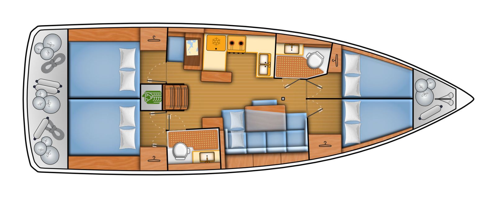 Rzut jachtu Sun Odyssey 440 Kiwi