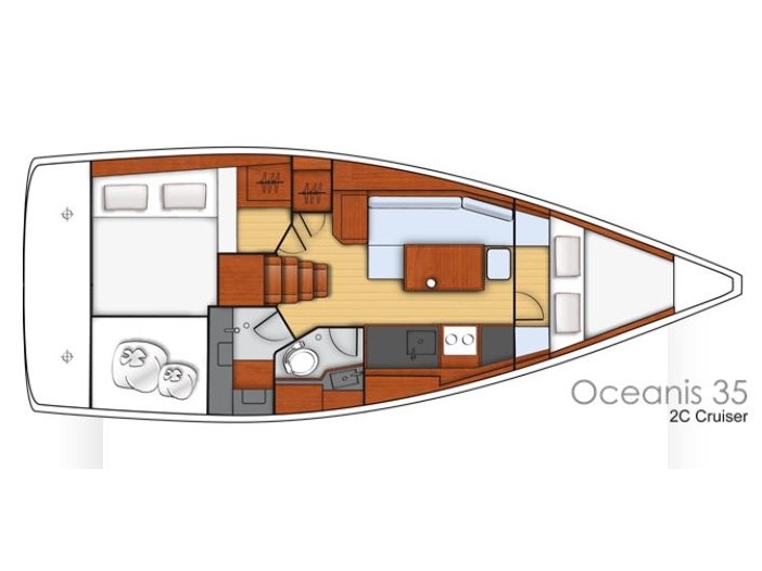 Rzut jachtu Oceanis 35 Zomer