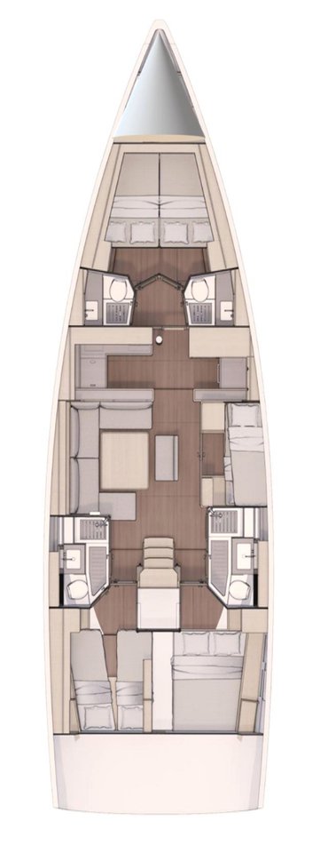 Rzut jachtu Dufour 530 Dancer